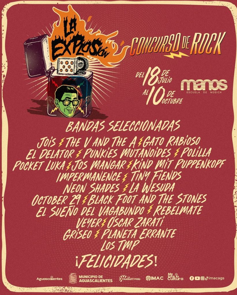 Bandas seleccionadas en el concurso